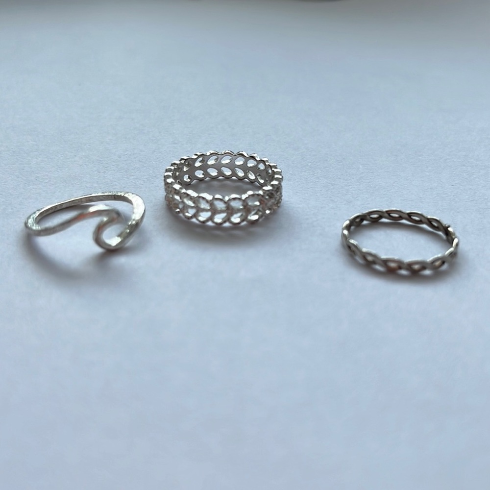 Silver rings set of 3